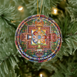 Ornamento De Cerâmica Mandala Tantric tibetana do budismo do vintage