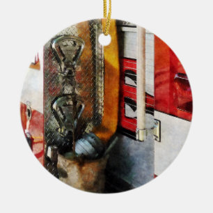 Ornamento De Cerâmica Mangueira de Incêndio, Balde e Bocal