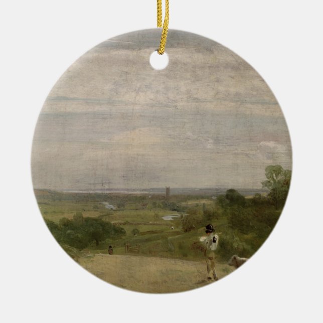 Ornamento De Cerâmica Manhã do verão de John Constable |: Dedham de (Frente)