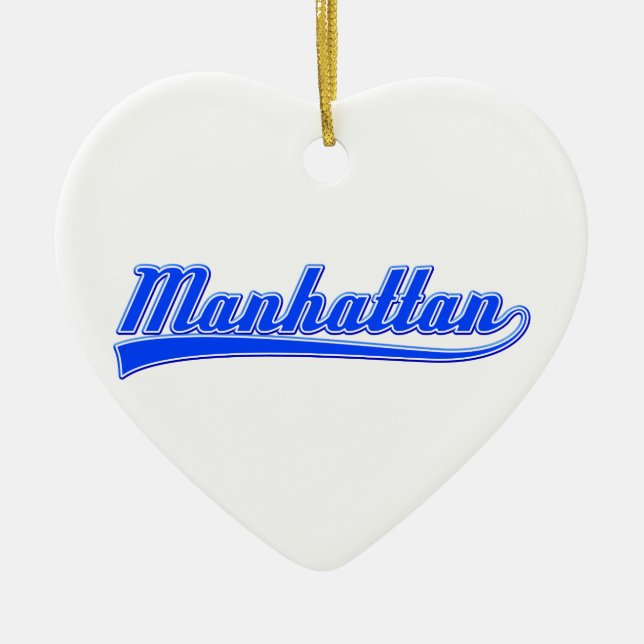 Ornamento De Cerâmica Manhattan com Swash (Frente)