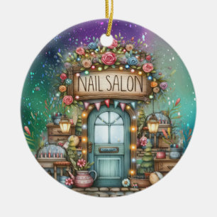 Ornamento De Cerâmica Manicure Nail Salon Cerâmica