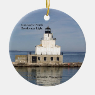 Ornamento De Cerâmica Manitowoc North Breakwater Ornament Light