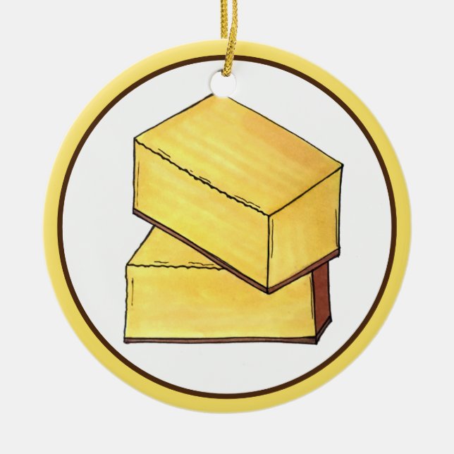 Ornamento De Cerâmica Manteiga Mochi Hawaii HI Sobremesa Comida Havaiana (Frente)