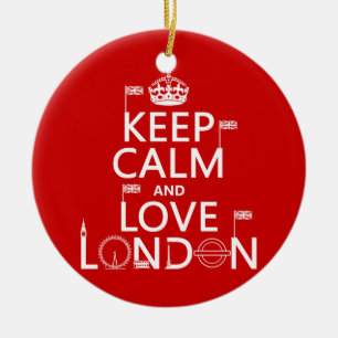 Ornamento De Cerâmica Mantenha a calma e ame Londres
