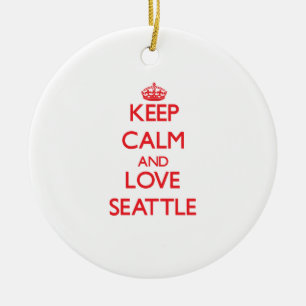 Ornamento De Cerâmica Mantenha a calma e ame Seattle