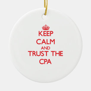 Ornamento De Cerâmica Mantenha a calma e confie o Cpa