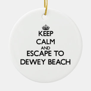 Ornamento De Cerâmica Mantenha a calma e escape à praia Delaware de