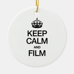 ORNAMENTO DE CERÂMICA MANTENHA A CALMA E O FILME