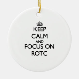 Ornamento De Cerâmica Mantenha a calma e o foco em Rotc