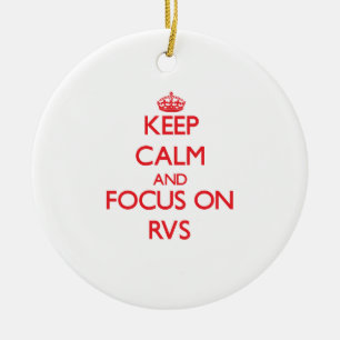 Ornamento De Cerâmica Mantenha a calma e o foco em Rvs