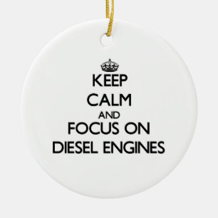 Ornamento De Cerâmica Mantenha a calma e o foco nos motores diesel