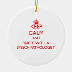 Ornamento De Cerâmica Mantenha a calma e o partido com um patologista de