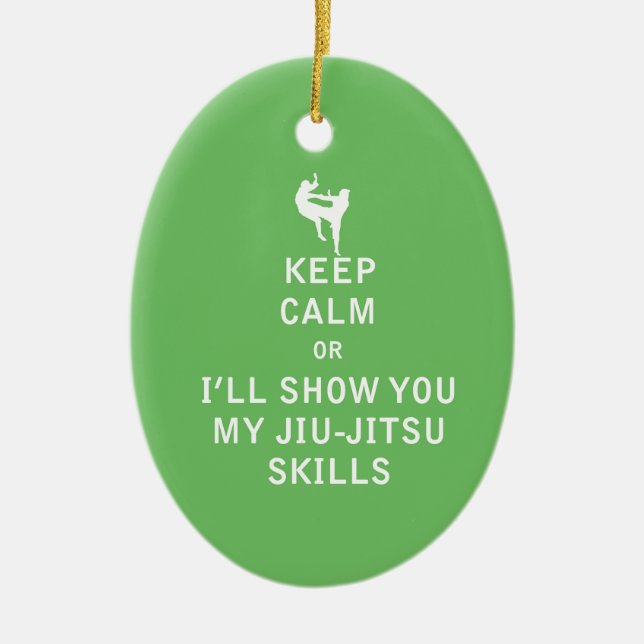 Ornamento De Cerâmica Mantenha a calma ou eu mostrar-lhe-ei minhas (Frente)