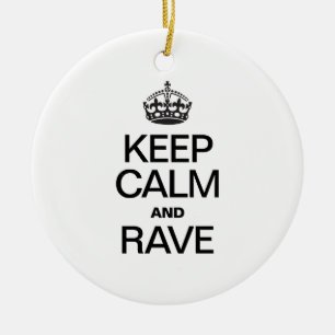ORNAMENTO DE CERÂMICA MANTENHA CALMA E RAVA