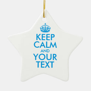 Ornamento De Cerâmica MANTENHA O CALM Personalizado e o TEXTO