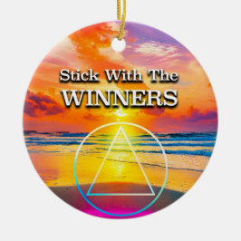 Ornamento De Cerâmica Mantenha-Se Com O Slogan De Recuperação Dos Venced