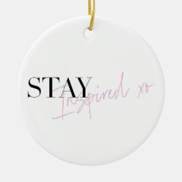 Ornamento De Cerâmica Mantenha uma mensagem positiva inspiradora