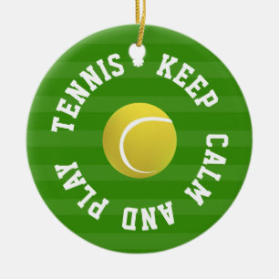 Ornamento De Cerâmica MANTER BOLA DE TÊNIS DE CALMA - TEXTO Personaliza