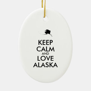 Ornamento De Cerâmica MANTER CALM e AMAR ALASKA personalizáveis
