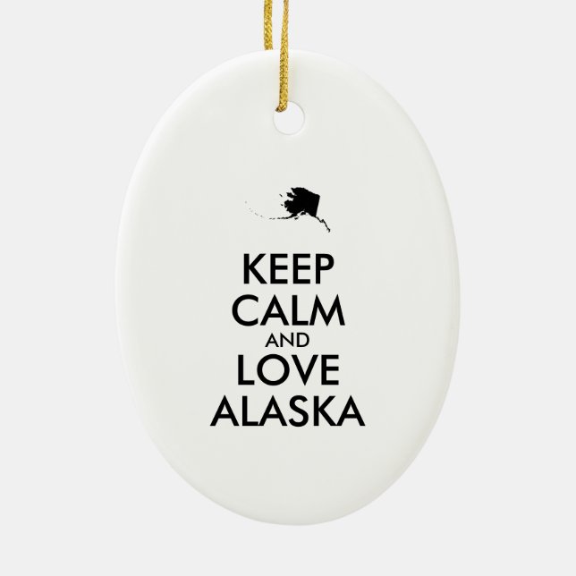 Ornamento De Cerâmica MANTER CALM e AMAR ALASKA personalizáveis (Verso)