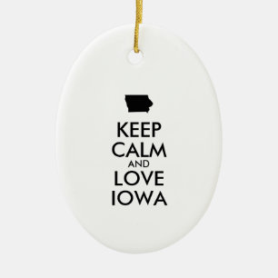 Ornamento De Cerâmica Manter CALM e AMOR personalizáveis IOWA