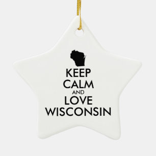 Ornamento De Cerâmica MANTER CALM e AMOR personalizáveis WISCONSIN