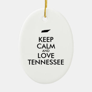 Ornamento De Cerâmica Manter calmo e amar o tennessee personalizável