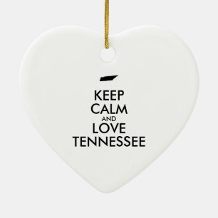Ornamento De Cerâmica Manter calmo e amar o tennessee personalizável