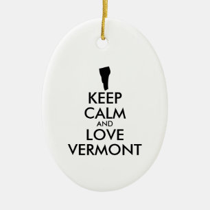Ornamento De Cerâmica MANTER CALMO e AMOR personalizáveis VERMONT
