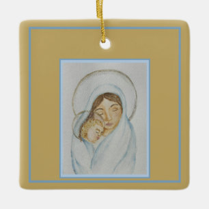 Ornamento De Cerâmica Manto de Maria & Natal de Jesus