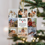 Ornamento De Cerâmica Manutenção de Cotação Personalizada de Colagem de<br><div class="desc">Enfeites de natal de manutenção intuitiva com 8 fotos quadradas de amigos e familiares que podem ser baixados de seu telefone ou computador. Inclui também uma citação bonitinha que diz "Tudo é possível quando você tem as pessoas certas para apoiá-lo." No verso, lê-se "Feliz Natal" e o ano. Todo o...</div>