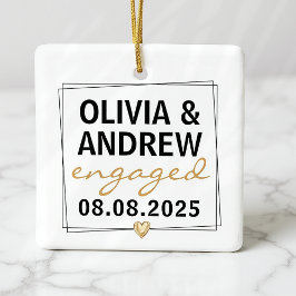 Ornamento De Cerâmica Manutenção de Fotografias de Script Dourado Preto