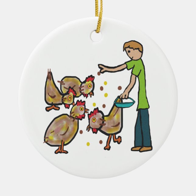 Ornamento De Cerâmica Manutenção de frango (Frente)
