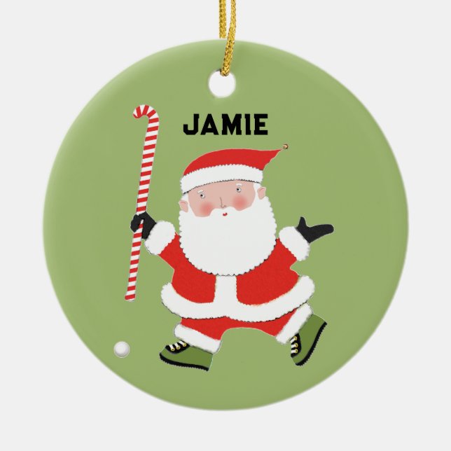 Ornamento De Cerâmica manutenção personalizada de hóquei em campo (Frente)