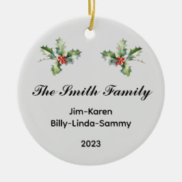 Ornamento De Cerâmica Manutenção Personalizada de Natal Familiar