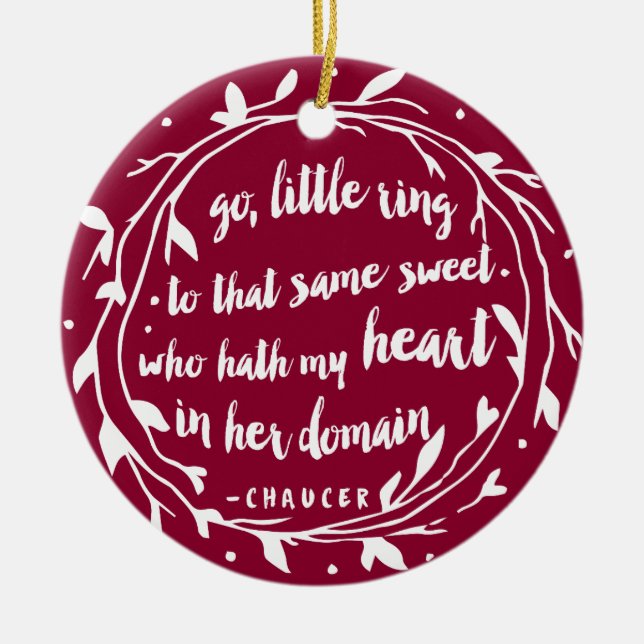 Ornamento De Cerâmica Manutenção Personalizada de Noivados | Hollyberry (Frente)