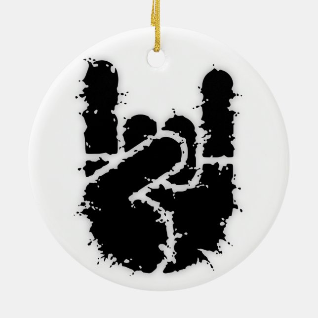 Ornamento De Cerâmica Mão w/Distortion da rocha (Traseira)