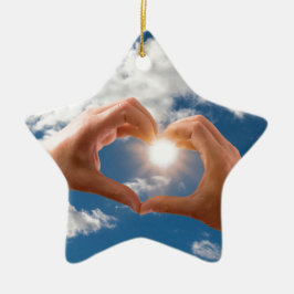 Ornamento De Cerâmica Mãos de amor