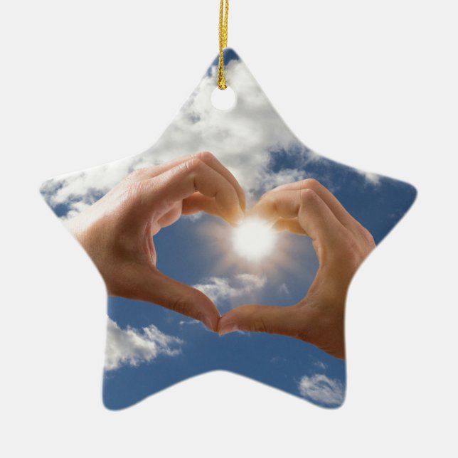 Ornamento De Cerâmica Mãos de amor (Frente)