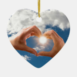 Ornamento De Cerâmica Mãos de amor