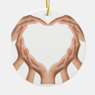 Ornamento De Cerâmica Mãos de Amor