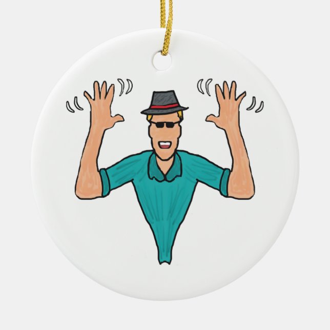 Ornamento De Cerâmica Mãos de Jazz (Frente)