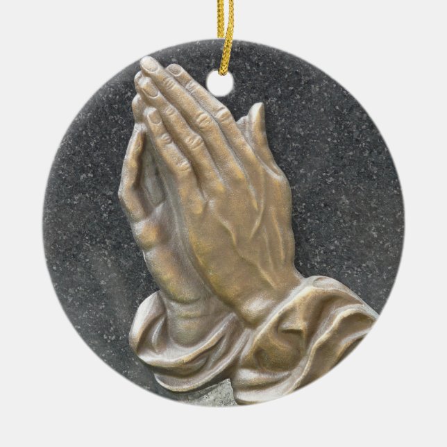 ORNAMENTO DE CERÂMICA MÃOS DE ORAÇÃO (Frente)