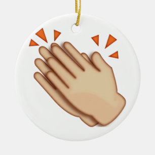 Ornamento De Cerâmica Mãos de palmas - Emoji