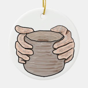 Ornamento De Cerâmica Mãos do Fazer de potência