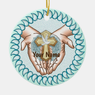 Ornamento De Cerâmica Mãos Sagradas Cristãs