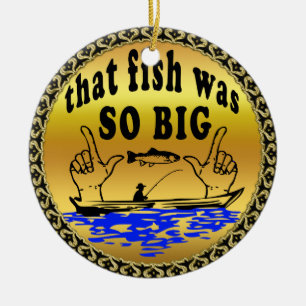 Ornamento De Cerâmica Mãos separadas mostrando um peixe e um barco com 