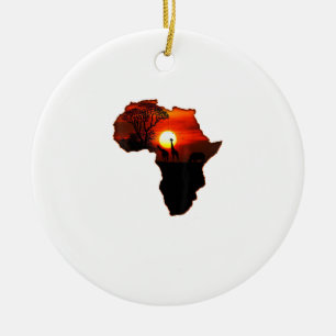 Ornamento De Cerâmica Mapa Africano de Camisas T Do Sol Sul-Africano