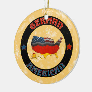 Ornamento De Cerâmica Mapa Alemão Americano de Decoração da Árvore de Na