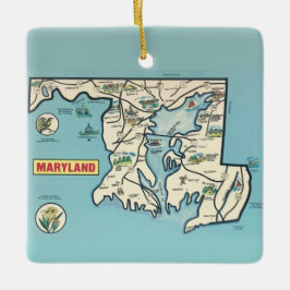 Ornamento De Cerâmica Mapa Antigo de Maryland